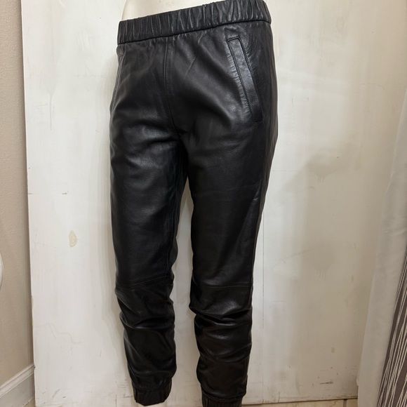 GAP Black Lamb Leather Joggers XS - Picture 5 of 10
